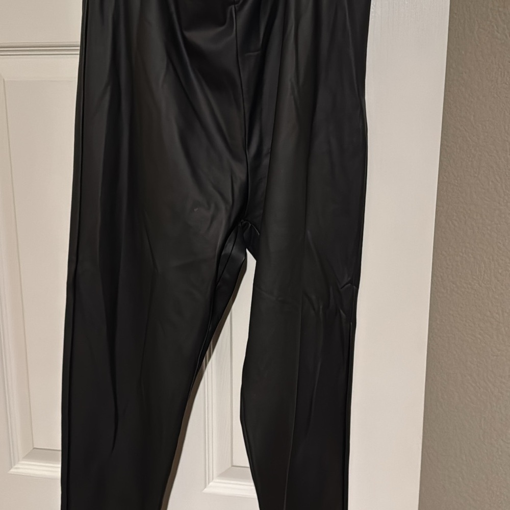 Men's Black Faux Leather Pants